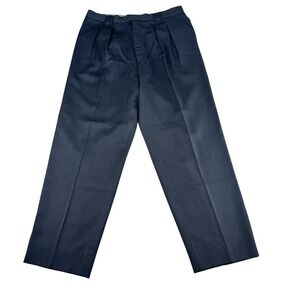 Di Ferri Italy Lanerossi 52530 Navy Pleated Trousers Mens 40 (36 Waist)